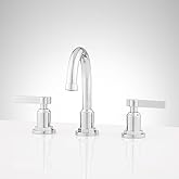 Signature Hardware 447889 Greyfield 1.2 GPM Widespread Bathroom Faucet with Metal Lever Handles and Pop-Up Drain Assembly