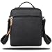 Harwish Men's Multifunctional Canvas Messenger Handbag Outdoor Sports Over Shoulder Crossbody Side Bag (Black-Large)
