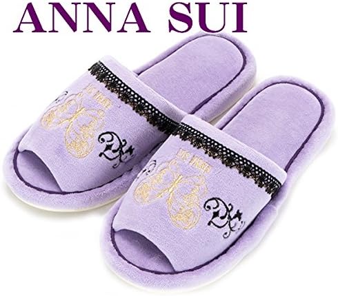 Amazon アナスイ Anna Sui バタフライ刺繍 スリッパ パープル ルームシューズ 靴 持ち運び 旅行 限定 Anna Sui アナスイ シューズ バッグ