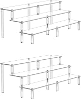 AZEAM Acrylic Riser Display Shelf 3 Tier for Amiibo Funko POP Figures 2 Pack