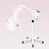 Professional Facial Steamer, Esthetician Steamer on Wheels, Stand Face Steamer for Facial Deep Cleaning and Hydration, Steamer for Facial for Personal Care or Beauty Spa or Salon, White