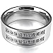 INBLUE Men's 8mm Stainless Steel Ring CZ Silver Tone Comfort Fit Band Wedding Engagement