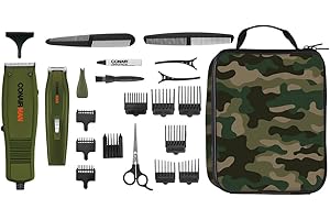 Conair Man HCT94C 3-in-1 Combo 22-Pc Home Haircutting Kit W/Camo Pouch, 1 Count