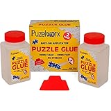 PuzzleWorx Easy-On Applicator Puzzle Glue, Pack of 2, Non Toxic Clear Glue for 1000 Piece Puzzles 4.2 oz Each Bottle (Total 8.4)