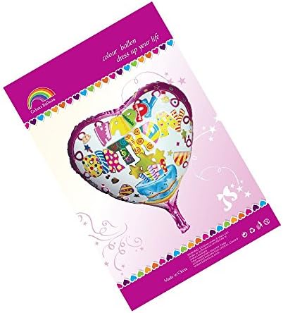 Mcolour Balloon 34 Inch Happy Birthday Heart-shaped Mylar Balloon