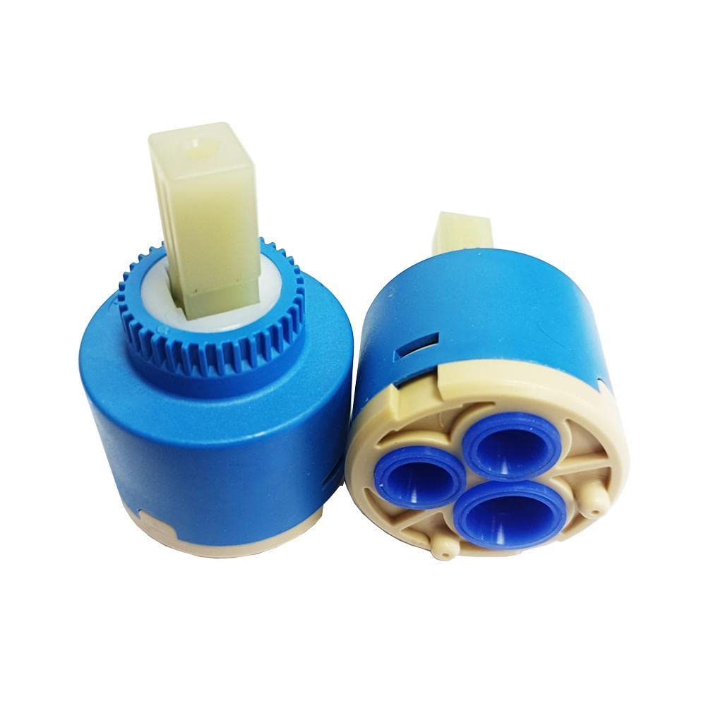 2 Pcs 40mm Ceramic Disc Mixer Tap Ceramic Faucet Cartridge Leakproof Tap Basins Repair Replacement for Valve Core of Kitchen and Bathroom Taps