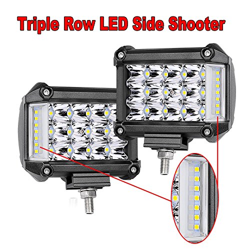 Led Pods Lights, Moso LED 2 Pcs 4″ 114W Triple Row LED Side Shooter Led