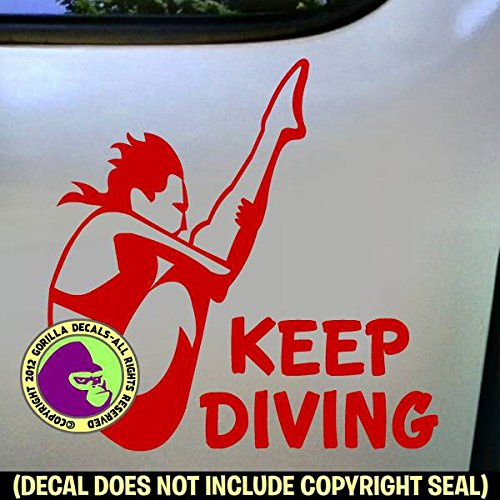 KEEP DIVING Springboard Female Diver Vinyl Decal Sticker B