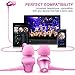 Earbud Headphone, AFUNTA Stereo In-Ear Earphone 3.5mm with Microphone Clear Sound Noise Isolating Ergonomic Comfort Fit for Cell Phone iPhone Samsung Sony iPad Laptop PC - Pink