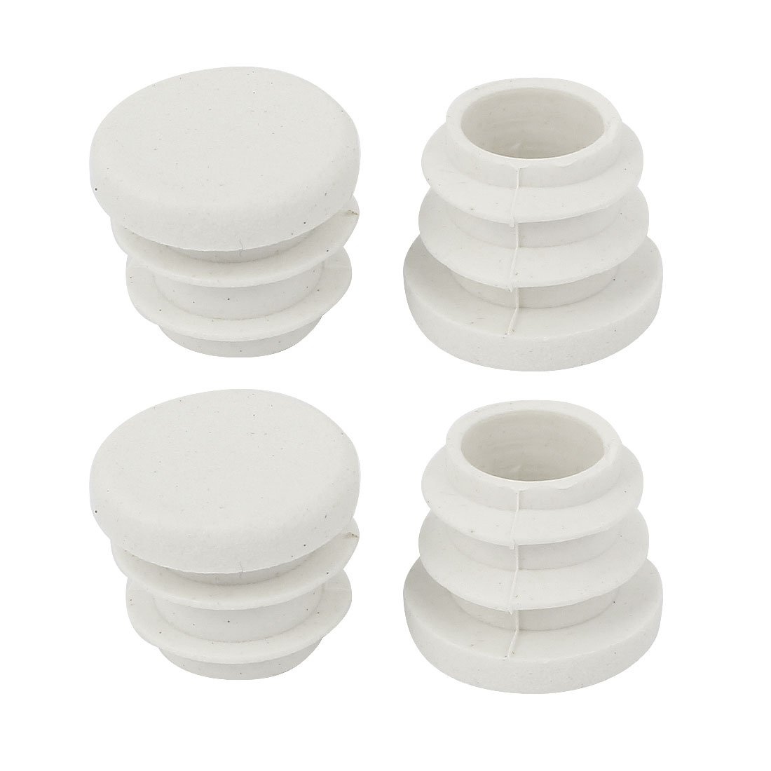 sourcingmap 4 Pcs White 15mm Diameter Blanking End Caps Tube Bung Insert Protector
