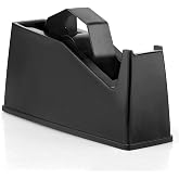 Black Heat Tape Dispenser, Masking Tape Dispenser, Holder Fits 1" 3" Core | Weighted Desktop Tape Dispenser, Heat Press Heat Tape for Sublimation, 1 and 3 Inch Core Tape Dispenser, 6.8x2.2x3.4 Inch