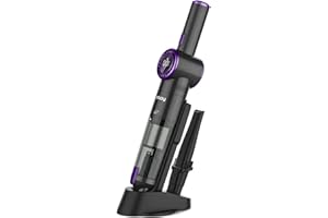 Nicebay Cordless Handheld Vacuum Cleaner, 15KPA Strong Suction Portable Hand Vacuum Cleaner, LED Display Car Vacuum Cleaner, Fast Charging Dock, Rechargeable Handheld Vacuum Black & Purple