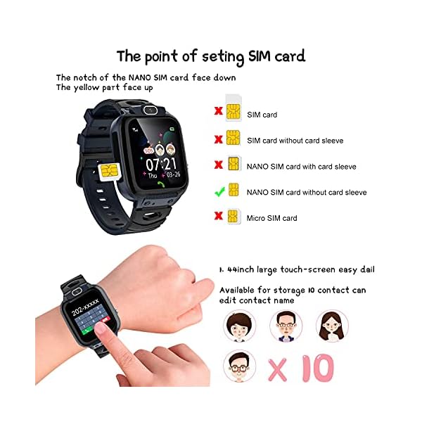 Kids-Smart-Watch-Phone-for-Boys-Girls-27-in-1-Game-Video-Smart-Watch-for-Kids-Children-HD-Touch-Screen-Recorder-Music-Alarm-Clock-Calculator-Camera-Birthday-Age-3-12-Years-Old-Black Vannico Kids Smart Watch, 14 Games SOS Phone Watch for Boys Girls, Video Smart Watches for Kids with HD Touch LCD Music…