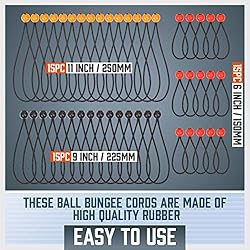 HORUSDY 45 Pack Ball Bungee Cords, Includes