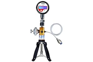 Hand Operated Pressure and Vacuum Calibrator (Range: -0.9 to 30 Bar) with Pressure & Vacuum Gauge (-14 to 145 PSI) for Calibr
