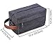 Lucky Rain Canvas Travel Toiletry Bag, Dopp Kits with Genuine Leather Handle