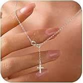 SUYACS 925 Sterling Silver Cross Infinity Necklaces for Women 18K Gold Plated CZ Lariat Pendant Necklace Dainty Y Christian Faith Chain Necklace Religious Easter Christmas Baptism Gifts for Mom