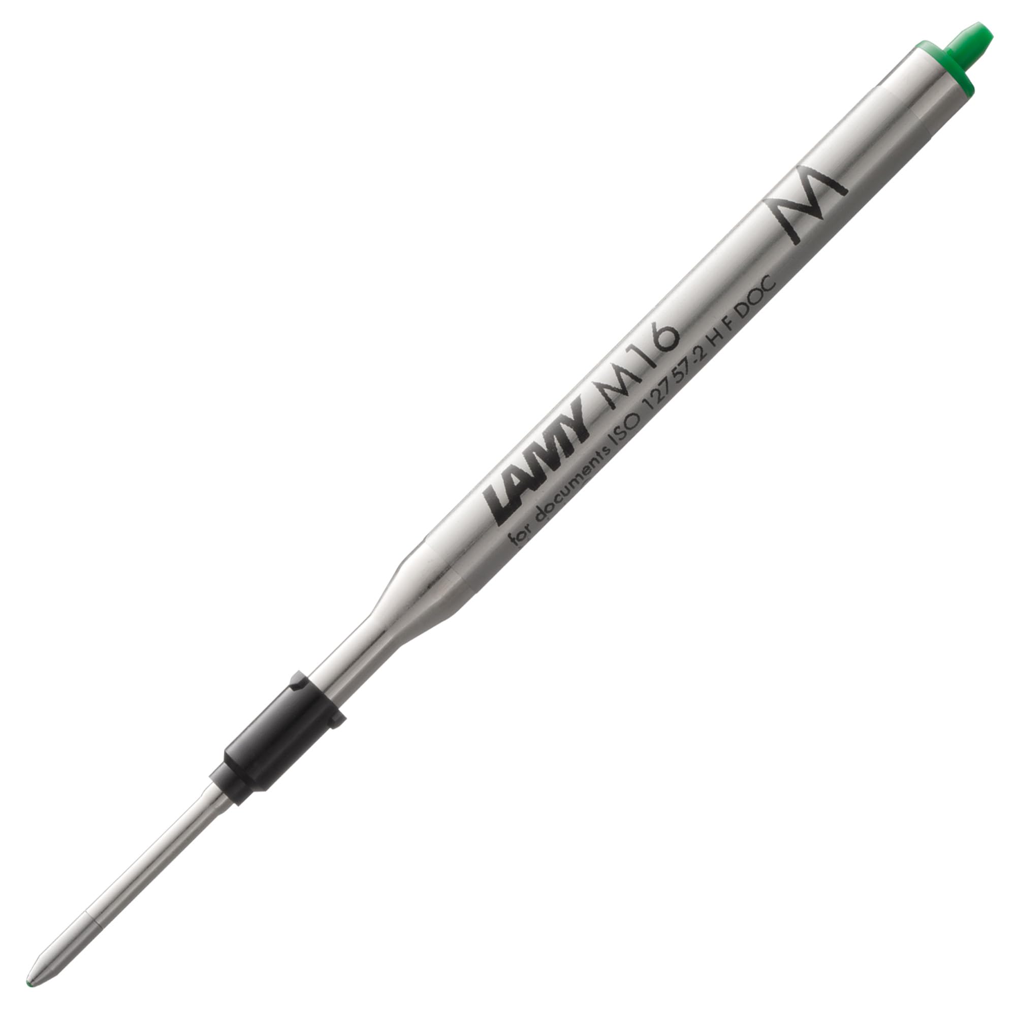 Lamy M16 ballpoint pen refill with large capacity, metal - Original replacement refill for all ballpoint pen models - Indelible - Medium line width in green ink