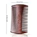 Wooden Beard Comb with Durable Case, Dual Action Fine and Coarse Teeth - Portable Beard & Mustache Combs for men, Perfect for Balms and Oils(Red Sandalwood)
