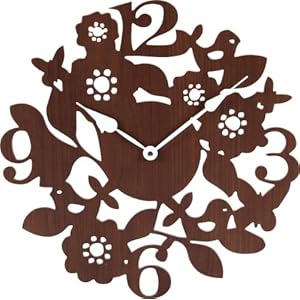 不二貿易 壁掛け 時計 フォレスト ブラウン 56922