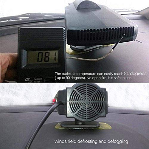 Portable Car 12V-200W High Power Car Ceramic Heater Cooling Fan, Fast Heating Quickly Defrosts Defogger Ceramic Car Vehicle Auto Automobile Cooling Fan Defroster Demister Witout Noise