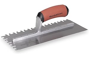 MARSHALLTOWN Euro Notched Trowel, 11 x 4 1/2 Tempered Steel Blade, Flooring and Tiling Tool, Made in the USA, EUR11SD