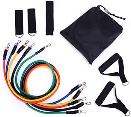 Exercise Resistance Bands Set - Fitness Equipments Workout Resistance Bands Latex 11pcs/set Exercise Pilates Tubes Pull Rope Expanders Training Practical - 5 Color