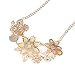 iWenSheng Peach Pink Choker Necklace Fashion Flower Bubble Bib Chain Statement Necklaces for Women