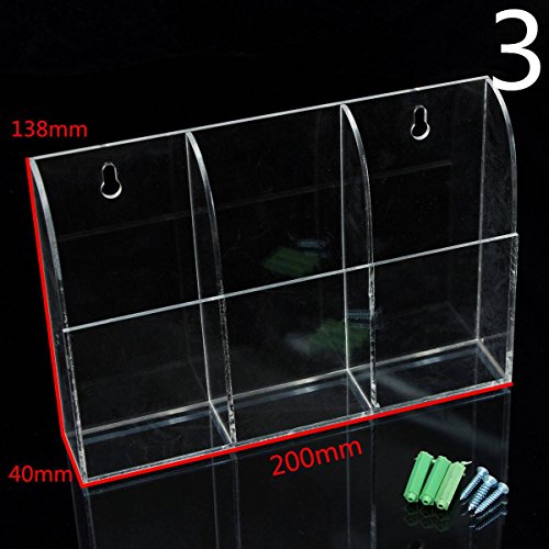 KINGSO Wall Mount 3 Tier Acrylic Remote Control Storage Holder Organizer - Thumbnail 2