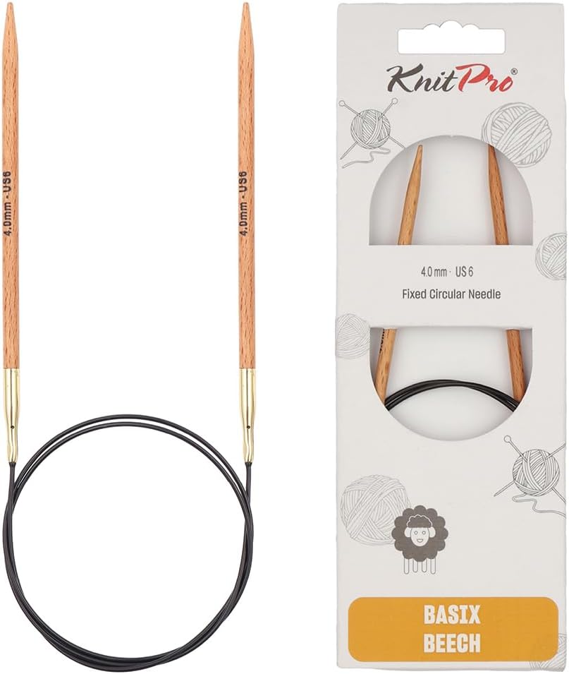 KnitPro Basix Beech Fixed Circular Needles 32" 80cm 4.0mm