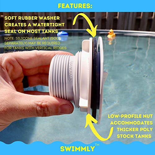 Threaded Inlet Strainer Kit for Stock Tank Pools Incl. Rubber Washer