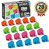 20Pack Magnetic Metal Clips Refrigerator Whiteboard Wall Fridge Magnetic Memo Note Clips Magnets Metal Clip