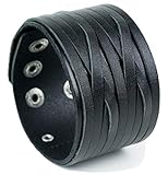 Tundra Jewelry The Most Comfortable Genuine Leather Braided Cuff Bracelet, Black Braided