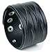 Tundra Jewelry The Most Comfortable Genuine Leather Braided Cuff Bracelet, Black Braided