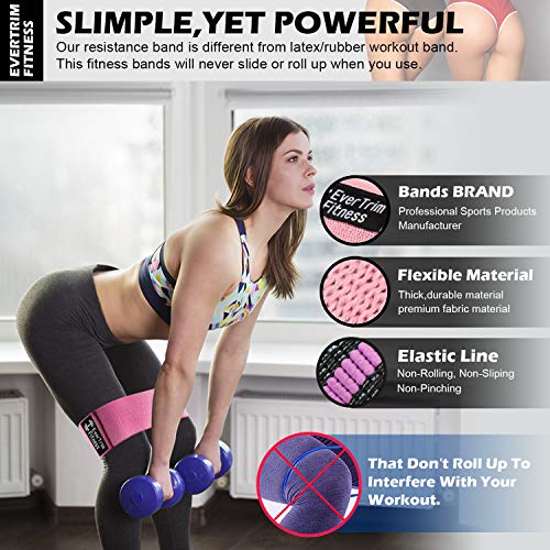 Resistance Bands for Legs and Butt, Exercise Bands Booty Bands Hip Bands Wide Workout Bands Sports-Fitness Bands Stretch Resistance Loops Band Anti Slip Elastic (Set of 3) - Thumbnail 4