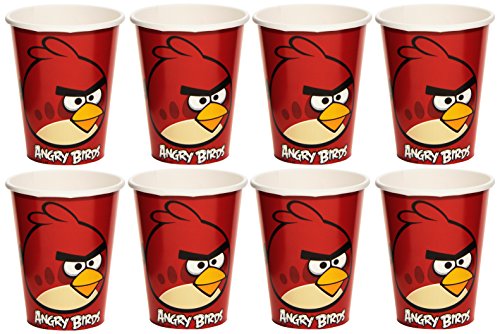 Amscan Fun-Filled Angry Birds Birthday Party Paper Cups (Pack Of 8), Red, 9 oz