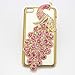 bling 3D clear case hot pink peacock diamond rhinestone crystal hard Case cover for apple ipod touch 4 gen 4g 4th