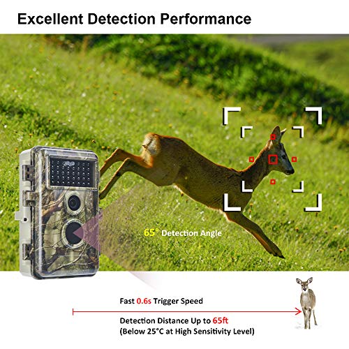 Meidase Trail Camera 16MP 1080P, Game Camera with No Glow Night Vision Up to 65ft, Hunting Camera with Motion Activated, 2.4" Color Screen and Unique Keypad, Waterproof Wildlife Camera