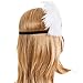 eforpretty 1920's Vintage Rhinestone Flower Flapper headband Headpiece with White Feather,One Size