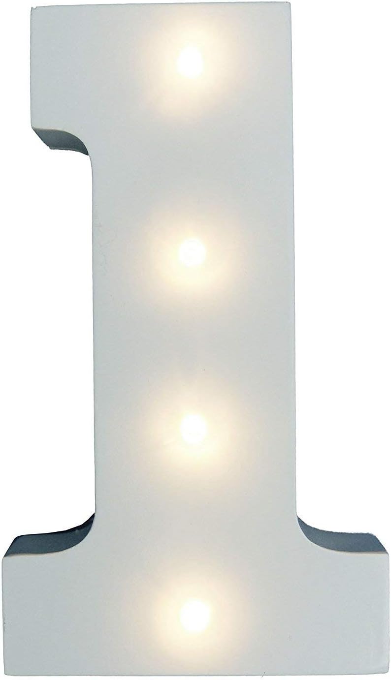 WONFAST Decorative Light Up Wooden Number Letters, Marquee Warm White LED Number Lights Sign Party Wedding Decor Battery Operated Number (New 1)