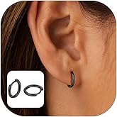 FaithHeart Sterling Silver Huggie Hoop Earrings for Women, Real S925 Hypoallergenic Lightweight Silver/Black/Gold/Rose Gold Huggie Hoops Everyday Sleeper Earring 8/10/12/14/16/18/20mm