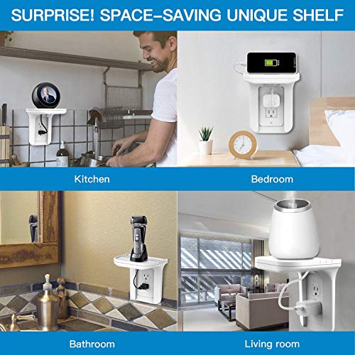image for PERLESMITH Wall Outlet Shelf Holder Charging Socket Power Perch Organi