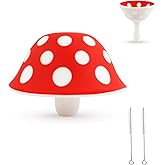 Silicone Mushroom Funnel, Small Mushroom Funnels for Kitchen Use Filling Bottles, Foldable Kitchen Funnel with 2 Cleaning Bru