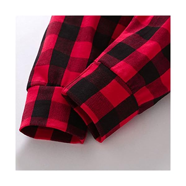 Newborn Baby Boys Girls Plaid T-Shirt Top Plaid Cotton Pants Outfit Set - Image 5
