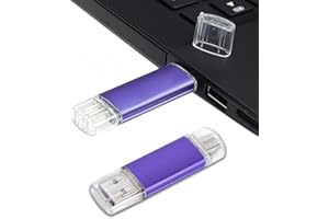 64GB USB-A Type-C Flash Drive, Portable Dual-Port Thumb Drive, 2-in-1 Memory Stick for Computer, Smartphone, Device Transfer,