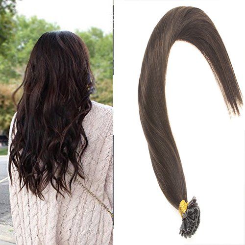 Sunny U Tip Hair Extensions Brown Human Hair Extensions U Tip Keratin Hair Extensions 24inch Brown U Tip Hair Extensions Human Hair #2 Dark Brown Hair Extensions Real Human Hair U Tip Long 50g