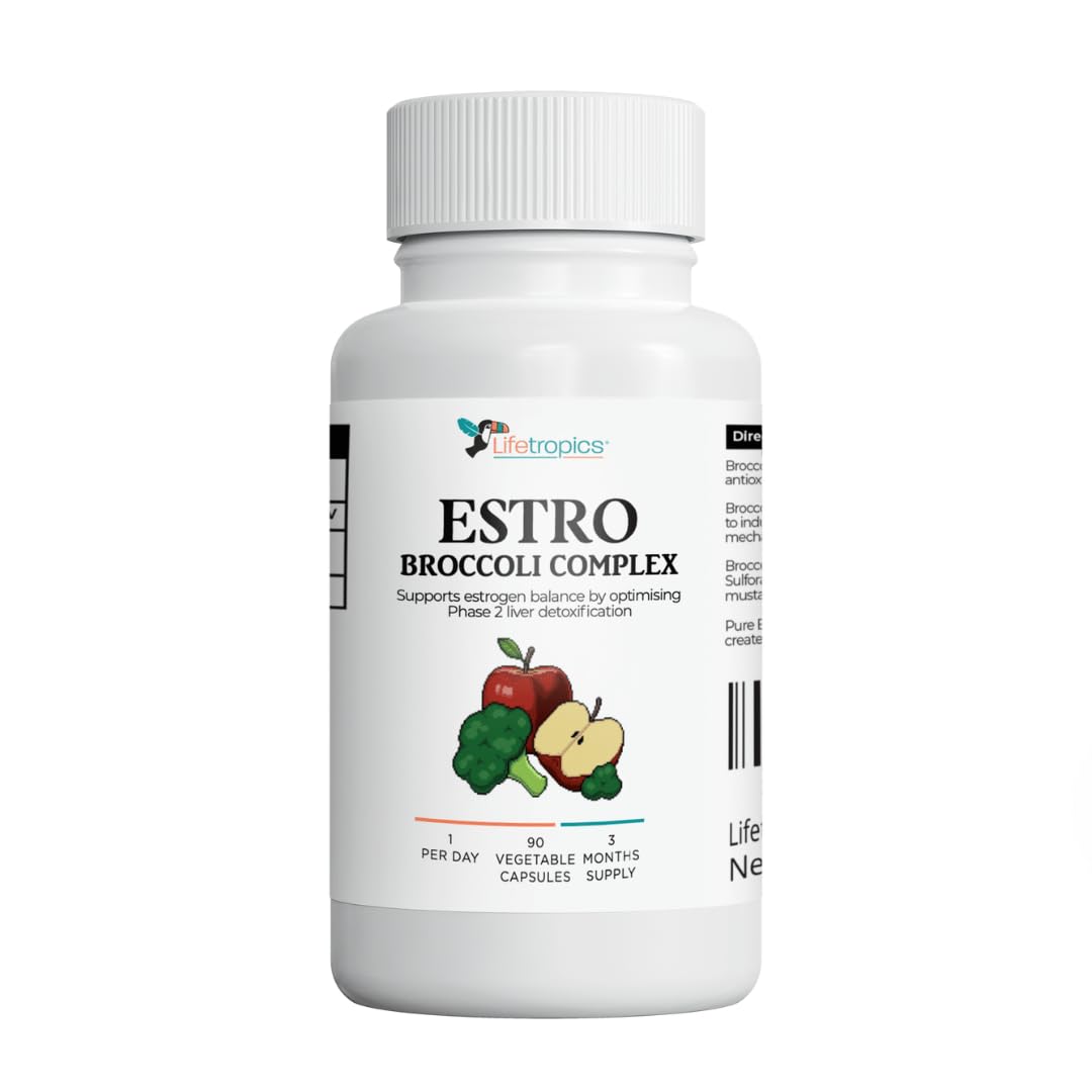 Lifetropics Estro Broccoli Complex - Estrogen Balance Supplement - 500mg Broccoli and Calcium D-Glucarate - 90 Vegetable Capsules