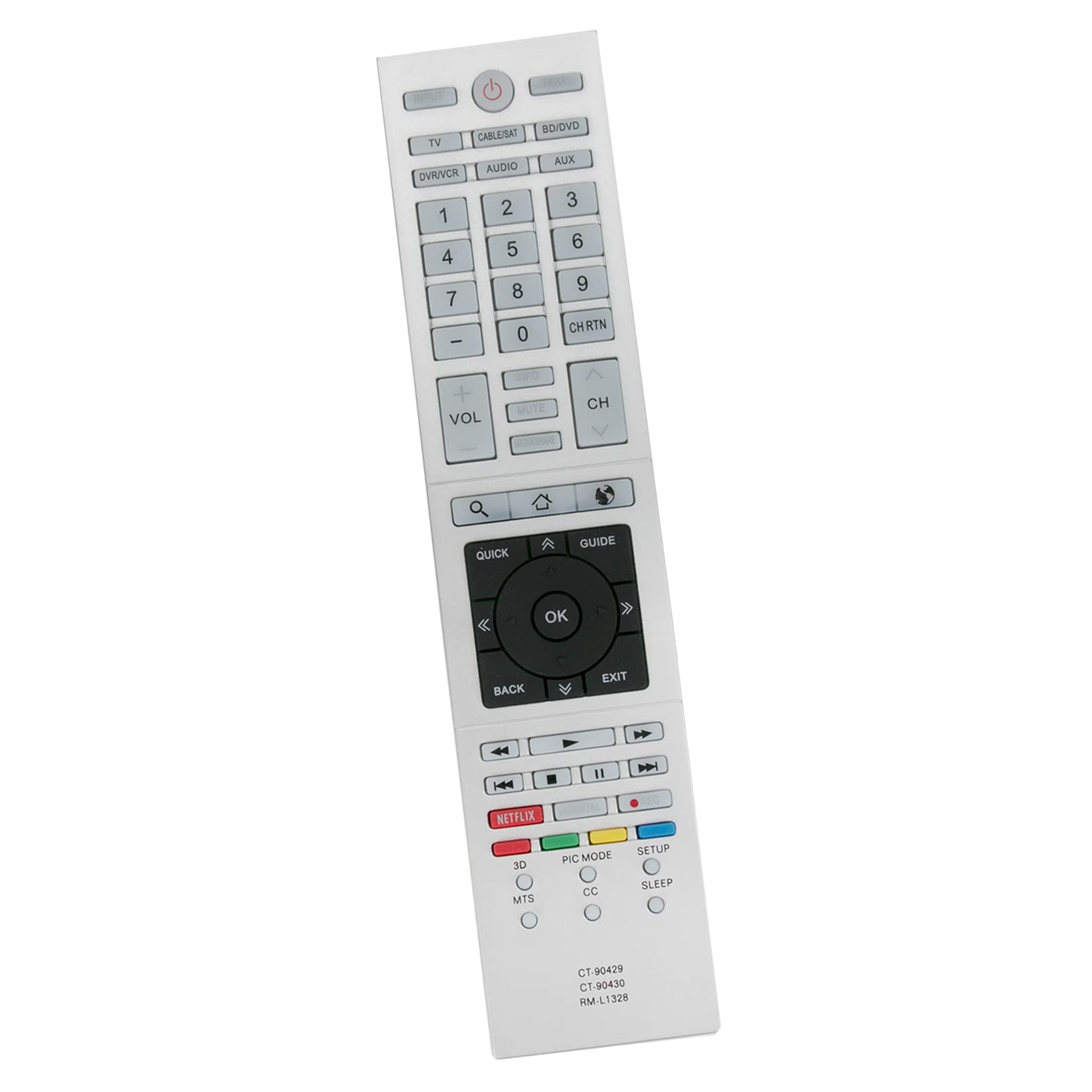 ALLIMITY CT-90430 Remote Control Replace fit for Toshiba Smart TV 32L4333DG 32L4363DG 40L6351DG 40L7335DF 40M6363DG 50L4331DG 50L7335DG 50L7365DG 58L7363DG 58M8365DG 58M9363DG 65L9363DG