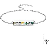 Dorunmo Abalone Shell Cremation Urn Bracelets for Ashes 925 Sterling Silver Sunset Mountain Abalone Shell Cremation Jewelry for Ashes Memorial Keepsake Pendant Locket Bracelet for Women