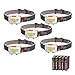 EverBrite Headlamp Flashlight, 5-pack Super Bright COB Head Lamp Suitable for Running, Camping, Hiking, Climbing, Jobsite Working, Batteries Included